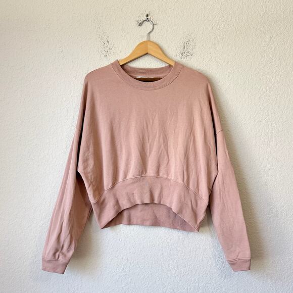 ALL SAINTS Enrico Sweatshirt Nude Pink Cropped Pullover Athleisure - Picture 1 of 10